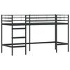 vidaXL Lit mezzanine pour enfants Noir 74,5 x 190 cm Acier