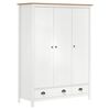 vidaXL Garde-robe &agrave; 3 portes Hill Blanc 127x50x170 cm Bois pin solide
