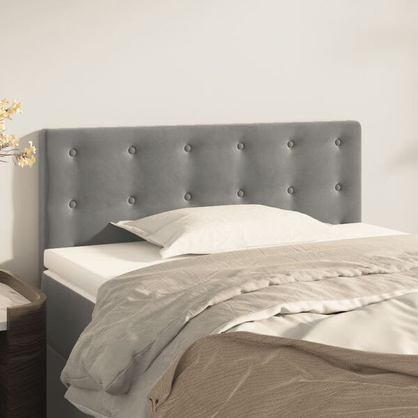 vidaXL T&ecirc;te de lit Gris clair 100 x 5 x 78/88 cm Velours
