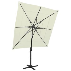 vidaXL Parasol de jardin &agrave; 4 niveaux avec m&acirc;t en aluminium sable
