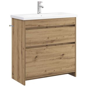 vidaXL Ensemble de mobilier de salle de bain Ch&ecirc;ne artisanal