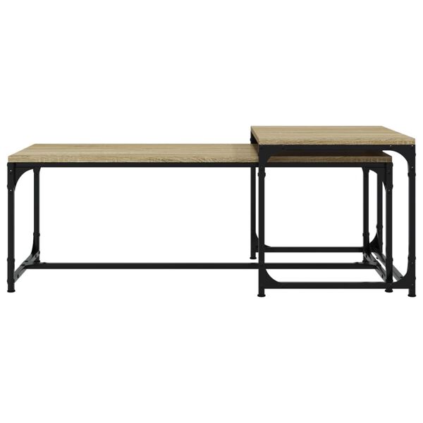 vidaXL Tables basses 2 pcs Chêne sonoma Bois d'ingénierie