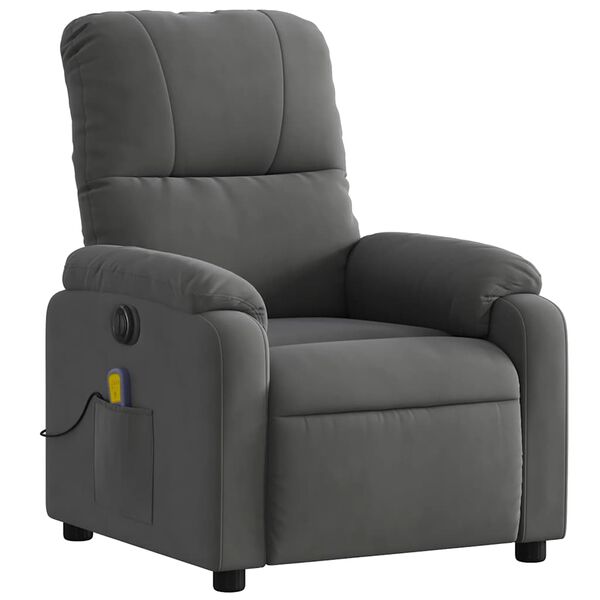 vidaXL Fauteuil inclinable de massage électrique gris foncé