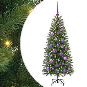 vidaXL Sapin de No&euml;l artificiel avec 150 LED Vert 120 cm PE et PVC