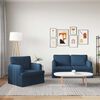 vidaXL Canap&eacute; 120cm 2 pcs Bleu M&eacute;tал