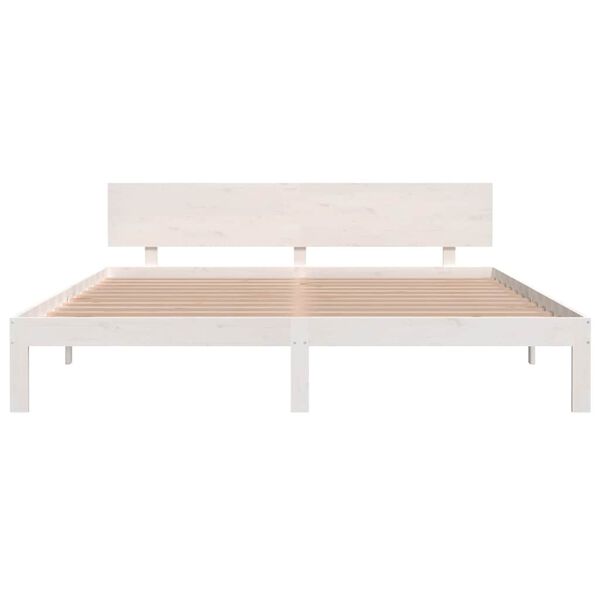 vidaXL Cadre de lit sans matelas blanc 180x200 cm