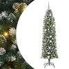vidaXL Arbre de No&euml;l artificiel slim avec 300 LED Vert et blanc 210 cm