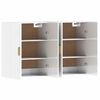 vidaXL Armoires murales 2 pcs blanc brillant bois d'ing&eacute;nierie