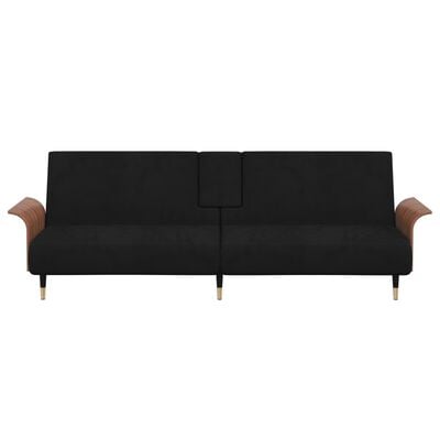 vidaXL Canapé-lit avec porte-gobelets noir velours
