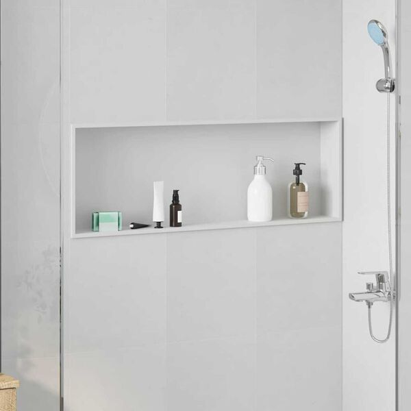 vidaXL Niche de Douche Blanc 90 x 30 x 9,5 cm Acier inoxydable