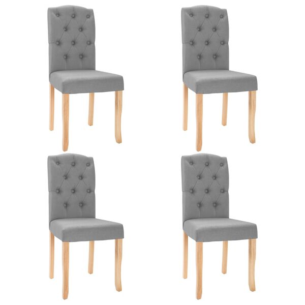 vidaXL Chaises &agrave; manger lot de 4 gris clair tissu