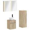 vidaXL Ensemble de mobilier de salle de bain 4 pc Ch&ecirc;ne Sonoma