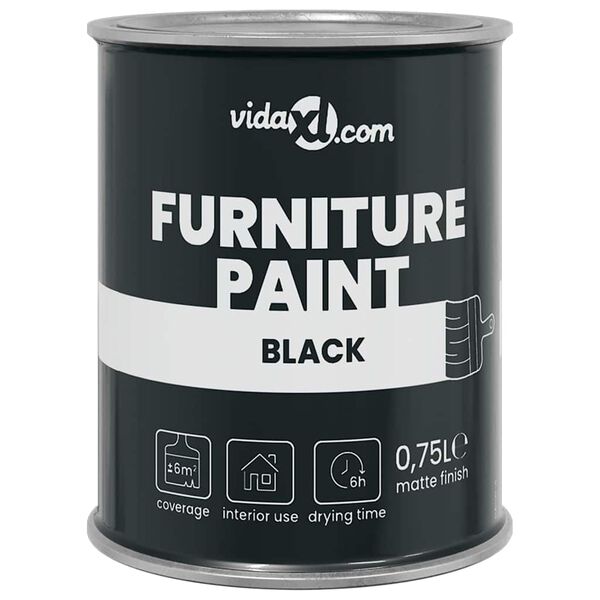 vidaXL Peinture pour meubles Noir 10 x 10 x 12 cm Impression murale