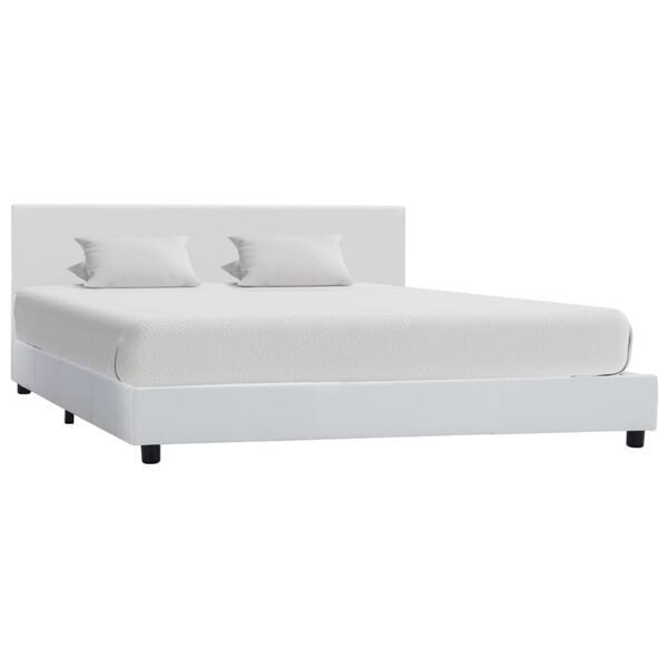vidaXL Cadre de lit sans matelas blanc similicuir 120x200 cm