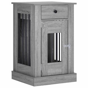 vidaXL Meuble de cage pour chien Sonoma gris 50 x 47,5 x 80 cm