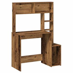 vidaXL Bureau avec &eacute;tag&egrave;res vieux bois 100x45x140 cm bois d'ing&eacute;nierie