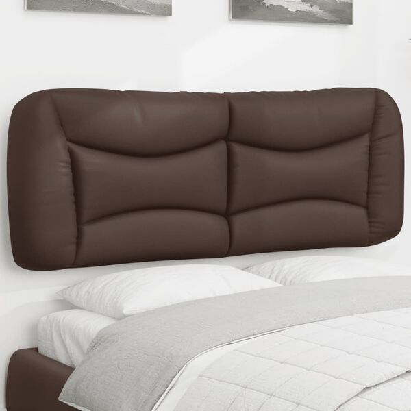 vidaXL Coussin de t&ecirc;te de lit Hvar marron 120 cm similicuir