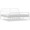vidaXL Cadre de lit m&eacute;tal sans matelas et pied de lit blanc 193x203 cm