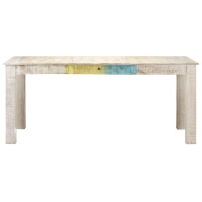 vidaXL Table à manger blanc 180x90x76 cm Bois de manguier massif