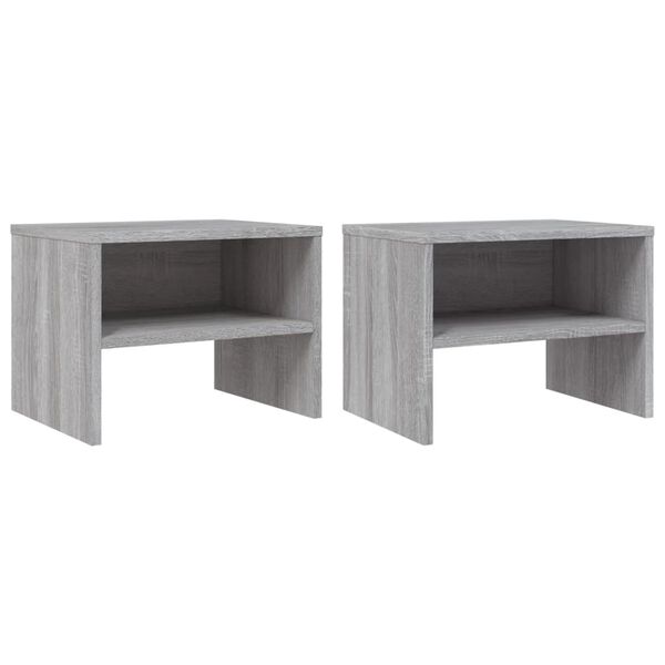 vidaXL Tables de chevet 2 pcs Sonoma gris 40x30x30cm Bois d'ing&eacute;nierie