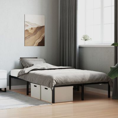 vidaXL Cadre de lit métal sans matelas noir 120x200 cm