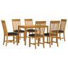 vidaXL Ensemble de salle &agrave; manger 7 pc Noir Bois de ch&ecirc;ne massif