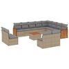 vidaXL Salon de jardin avec coussins 13 pcs beige r&eacute;sine tress&eacute;e