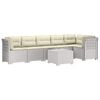 vidaXL Canap&eacute; de Jardin 6 Places avec Coussins Aspect Rattan PP Blanc