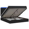 vidaXL Lit coffre avec matelas et LED Noir 140 x 190 cm Tissu