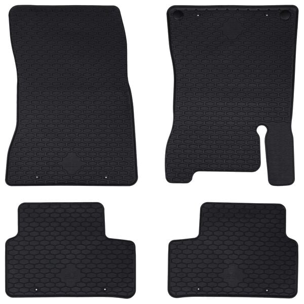 vidaXL Tapis de voiture 4 pcs Noir TPE