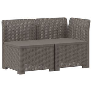vidaXL Canap&eacute; de jardin 2 places look rotin PP Gris clair