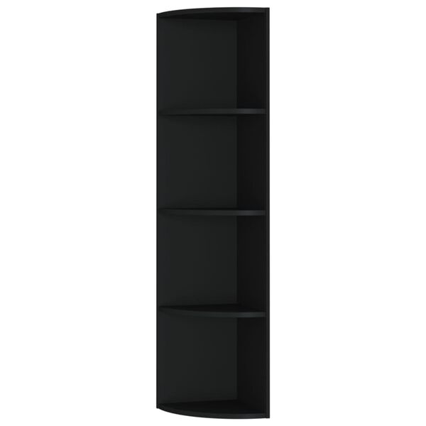 vidaXL &Eacute;tag&egrave;re d'angle sur pied Noir 40x41,5x180 cm Agglom&eacute;r&eacute;