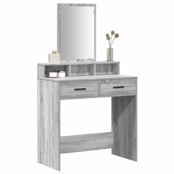 vidaXL Table de Toilette avec tiroir Gris Sonoma 79 x 41 x 140 cm