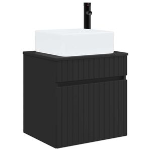 vidaXL Meuble de lavabo mural Noir 49 x 41 x 63 cm Bois d'ing&eacute;nierie