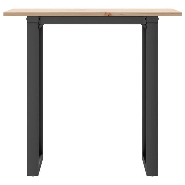 vidaXL Table &agrave; manger cadre en O 80x50x75 cm bois de pin massif acier