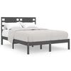 vidaXL Cadre de lit sans matelas gris 120x190 cm bois massif