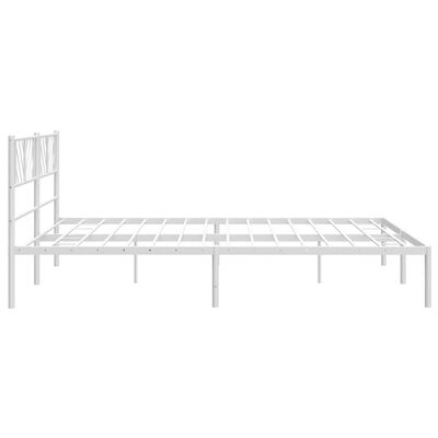 vidaXL Cadre de lit métal sans matelas et tête de lit blanc 193x203 cm