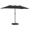 vidaXL Parasol de jardin Noir 385 x 209 x 244 cm tissu