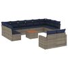 vidaXL Salon de jardin avec coussins 13 pcs gris r&eacute;sine tress&eacute;e