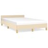 vidaXL Cadre de lit sans matelas cr&egrave;me 120x190 cm tissu