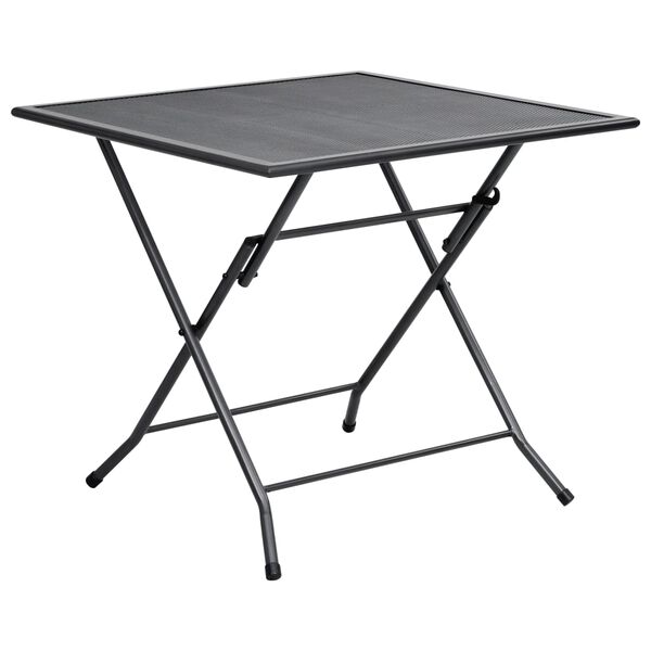 vidaXL Table pliable en maille 80x80x72 cm Acier Anthracite