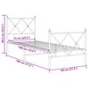 vidaXL Cadre de lit m&eacute;tal sans matelas avec pied de lit blanc 75x190cm