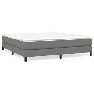 vidaXL Cadre de lit &agrave; lattes gris fonc&eacute; 180x200 cm tissu