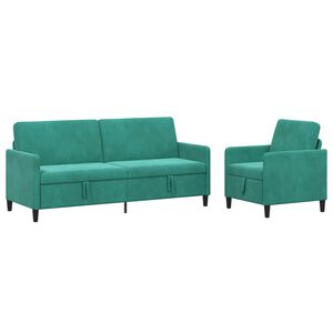vidaXL Canap&eacute; avec rangement 2 pc Turquoise Polyester