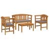 vidaXL Ensemble de salon Rose de jardin 4 pc Bois d'Acacia Massif