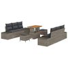 vidaXL Ensemble de canap&eacute; de jardin 9 pc Gris polyrotin