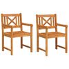 vidaXL Chaises de jardin 2 pc Naturel Bois d'Acacia Massif