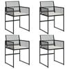 vidaXL Chaises de jardin lot de 4 avec coussins noir r&eacute;sine tress&eacute;e