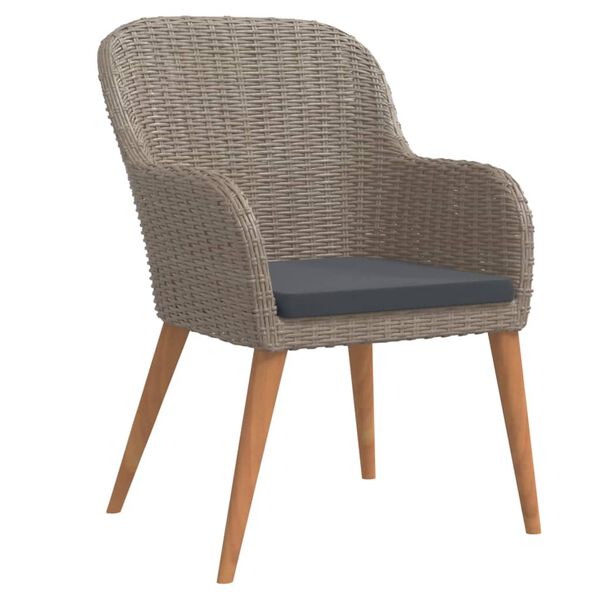 vidaXL Ensemble &agrave; manger de jardin et coussins 7 pcs Marron