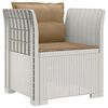 vidaXL Fauteuil 1 place avec coussins look rotin PP Blanc